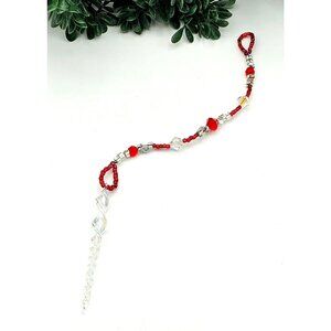 Beaded Suncatcher Ornament With Icicle Pendant and Crystal Beads